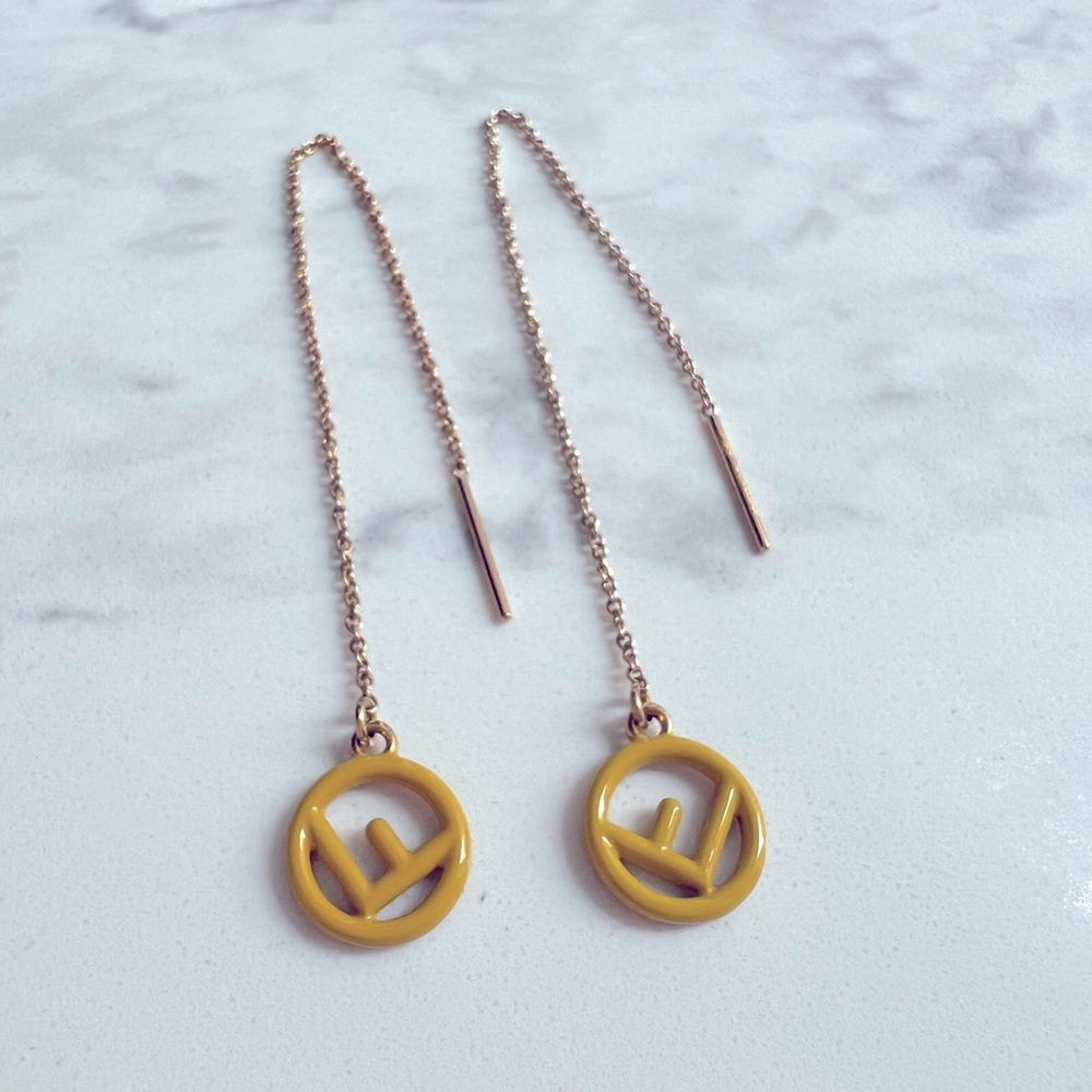 Fendi FF logo threader earrings